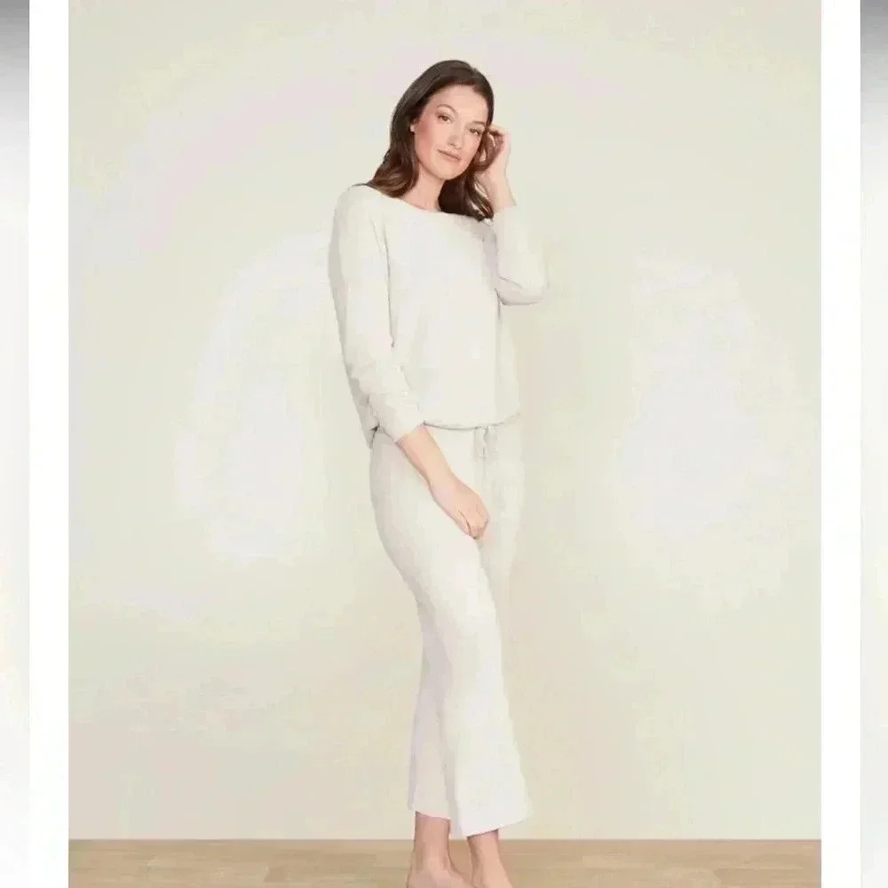 Barefoot Dreams Women's Crew Neck Sweater in Ivory/Cream